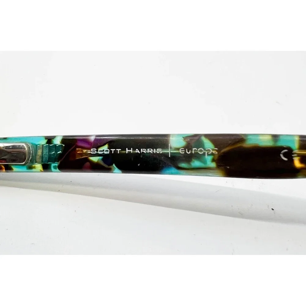 Scott Harris Eyeglasses Womens Teal Purple Tortoise Shell Cat Eye 53-15-140